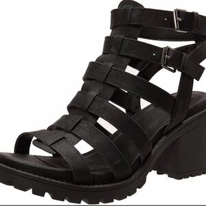 Dirty Laundry Black Platform Gladiator Heels Size 7